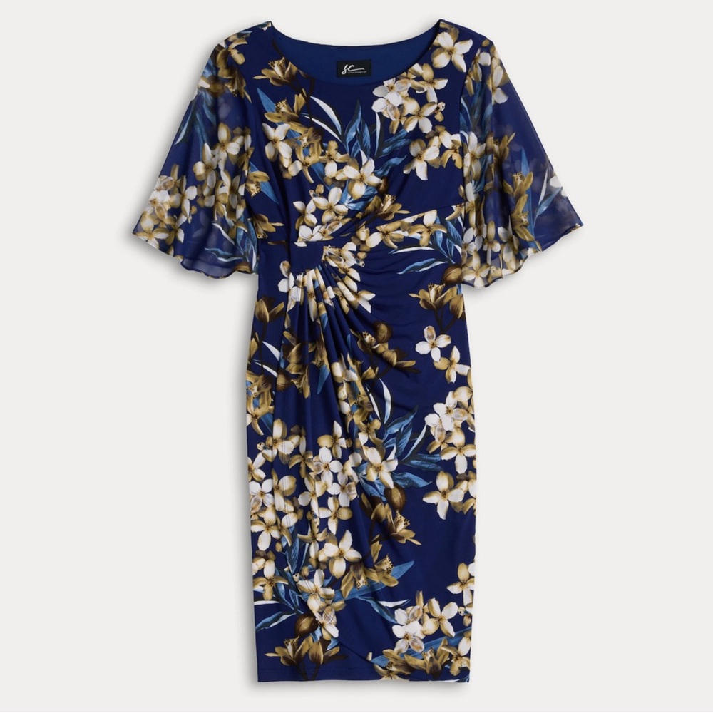 🆕 NWT Women’s Studio Connection Printed Chiffon Dress (Size 14)